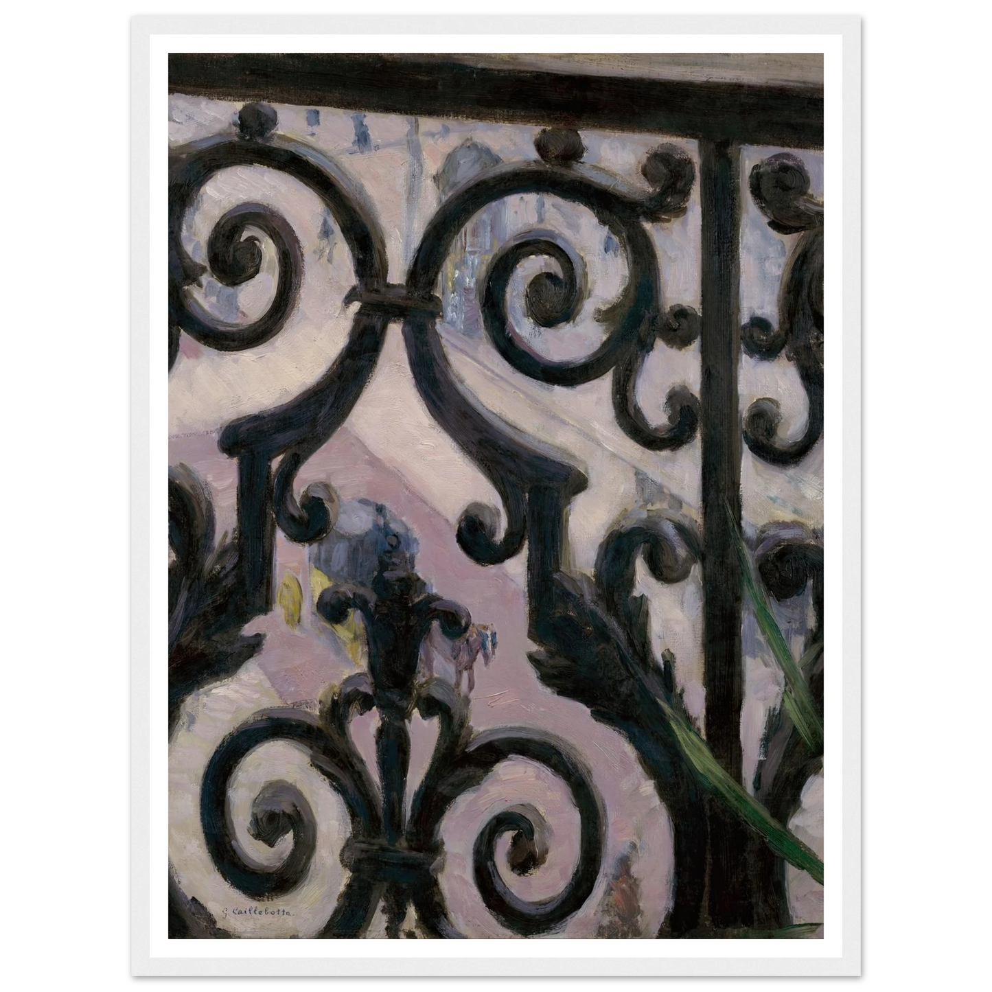 View from a balcony Art Print | Gustave Caillebotte - Framed Poster - 30x40 cm / 12x16″ - Black frame