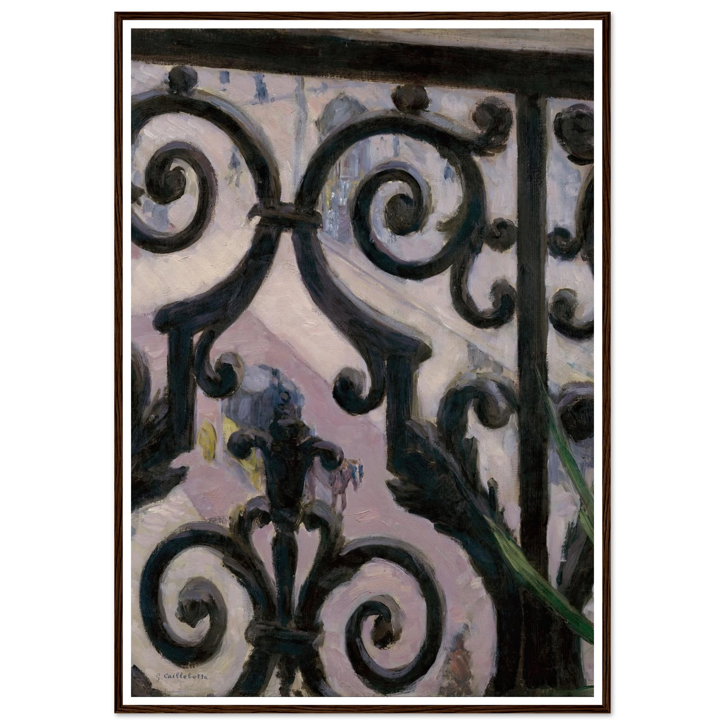 View from a balcony Art Print | Gustave Caillebotte - Framed Poster - 30x40 cm / 12x16″ - Black frame