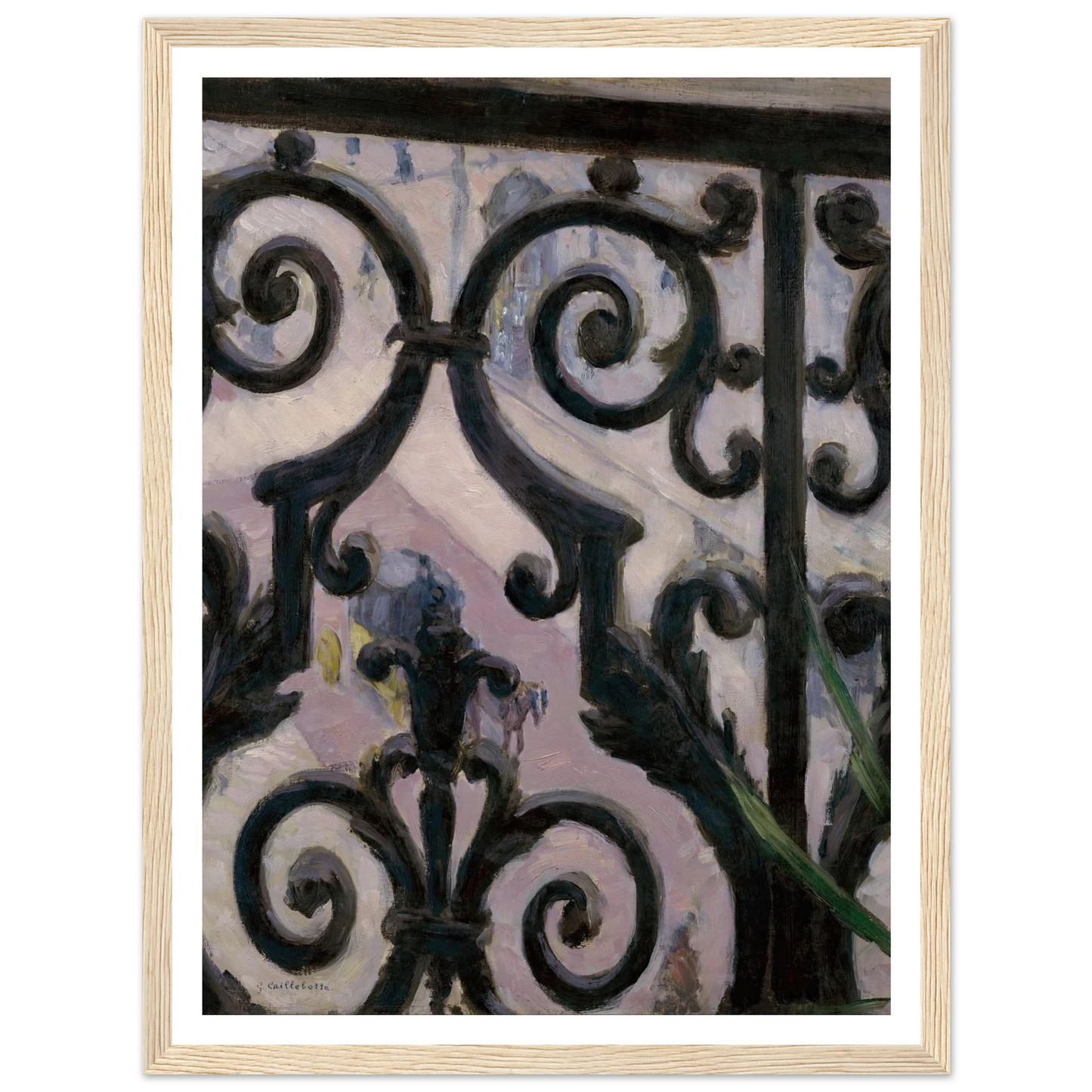 View from a balcony Art Print | Gustave Caillebotte - Framed Poster - 30x40 cm / 12x16″ - Black frame