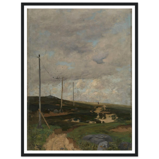 View from Jæren (1878) Art Print | Frits Thaulow - Framed Poster - 30x40 cm / 12x16″ - Black frame