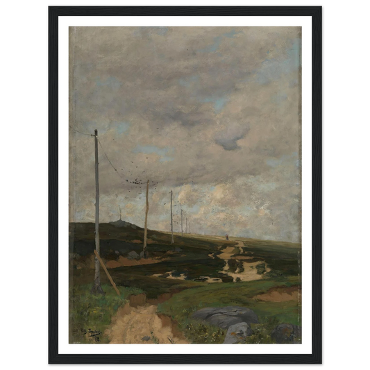 View from Jæren (1878) Art Print | Frits Thaulow - Framed Poster - 30x40 cm / 12x16″ - Black frame