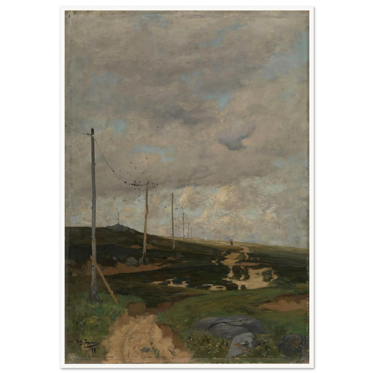 View from Jæren (1878) Art Print | Frits Thaulow - Framed Poster - 30x40 cm / 12x16″ - Black frame