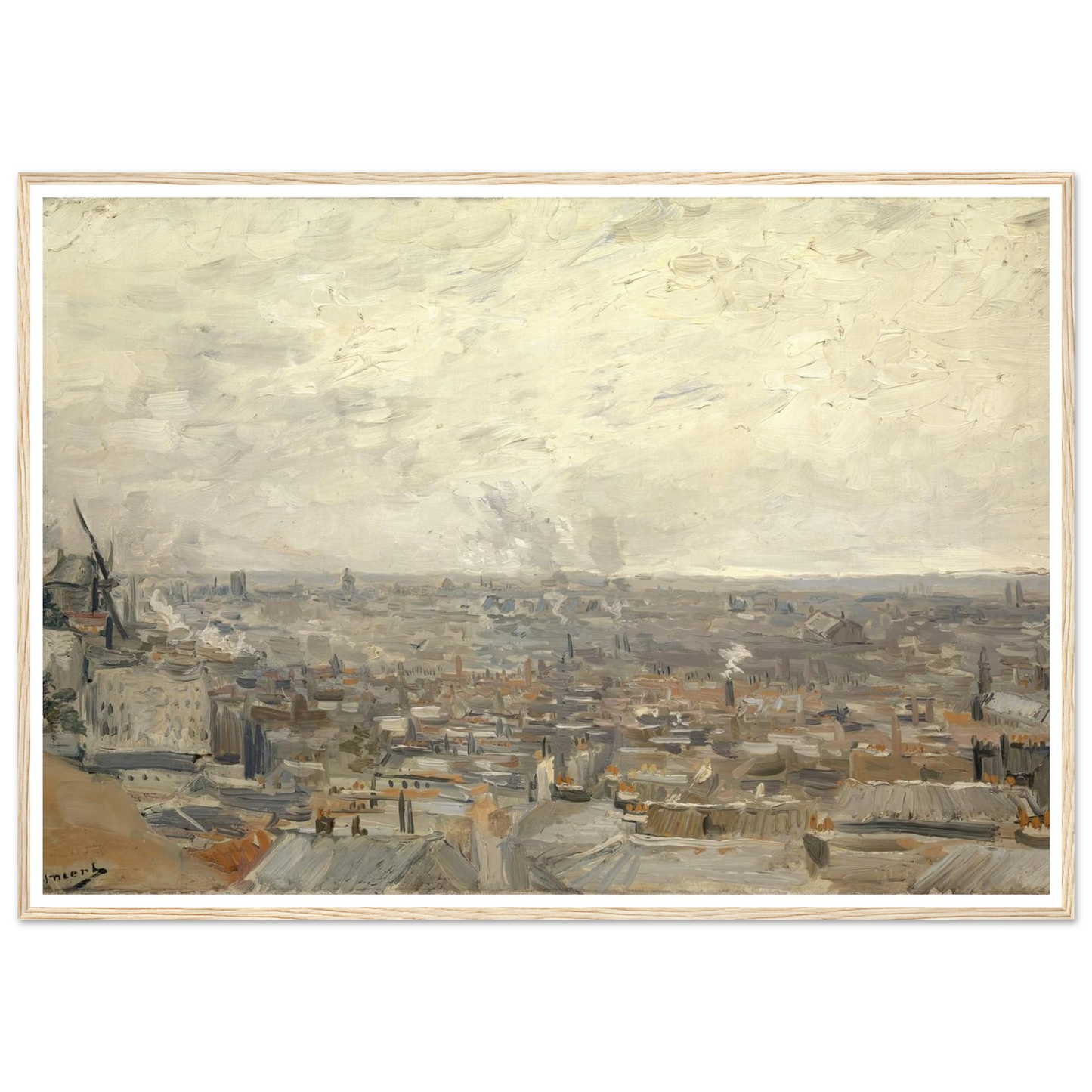 View from Montmartre (1886) Art Print | Vincent van Gogh - Framed Poster - 30x40 cm / 12x16″ - Black frame