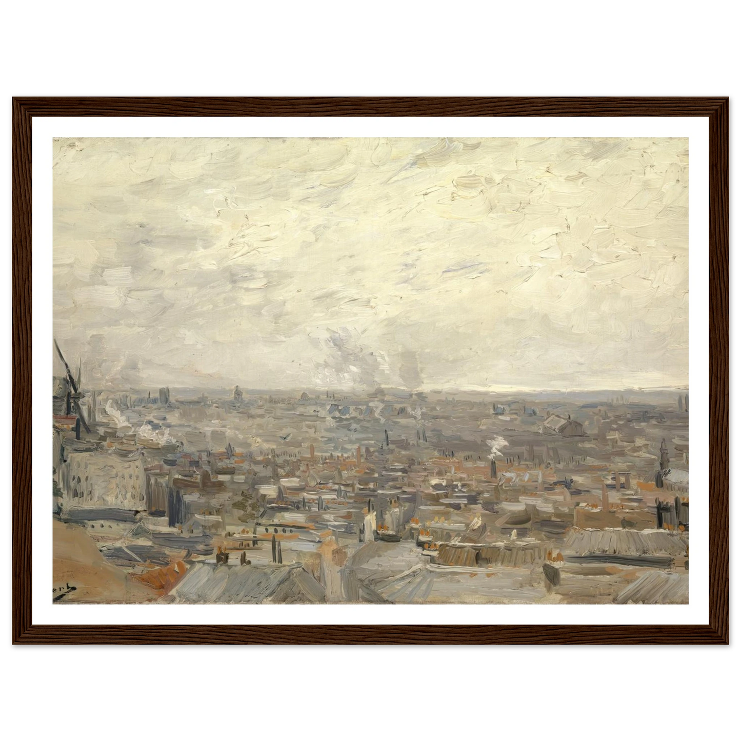 View from Montmartre (1886) Art Print | Vincent van Gogh - Framed Poster - 30x40 cm / 12x16″ - Black frame