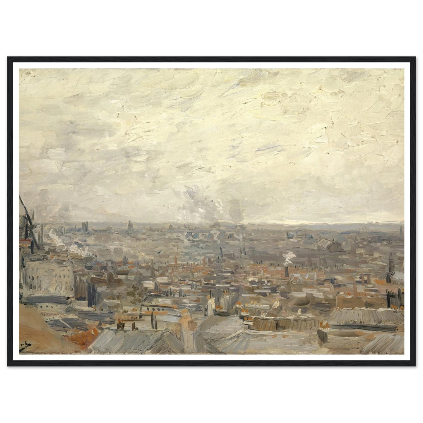 View from Montmartre (1886) Art Print | Vincent van Gogh - Framed Poster - 30x40 cm / 12x16″ - Black frame