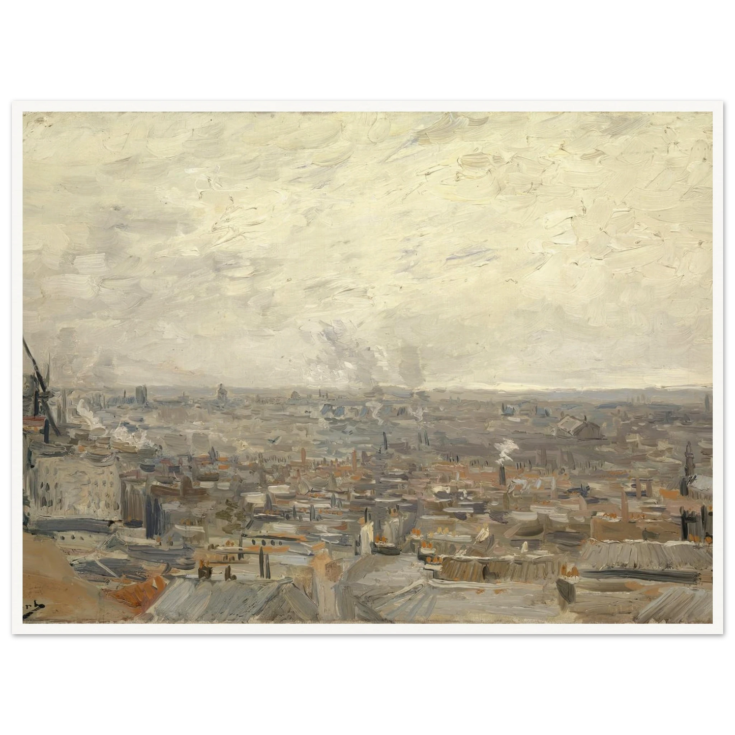 View from Montmartre (1886) Art Print | Vincent van Gogh - Framed Poster - 30x40 cm / 12x16″ - Black frame