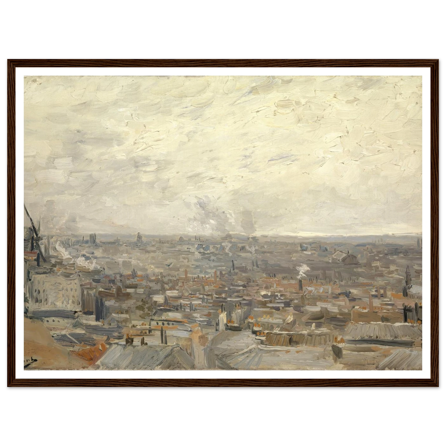 View from Montmartre (1886) Art Print | Vincent van Gogh - Framed Poster - 30x40 cm / 12x16″ - Black frame