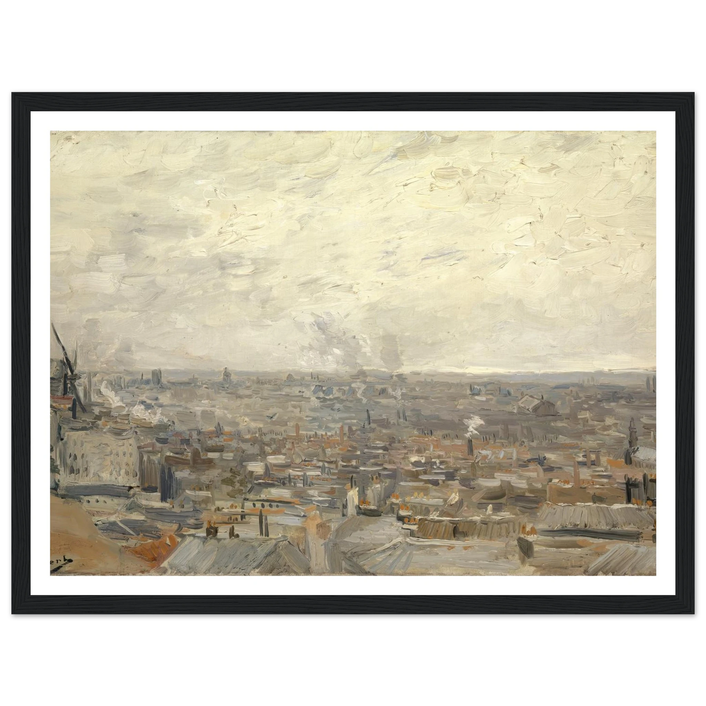 View from Montmartre (1886) Art Print | Vincent van Gogh - Framed Poster - 30x40 cm / 12x16″ - Black frame