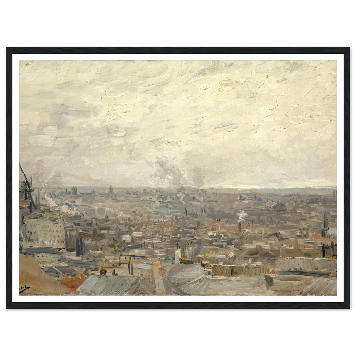 View from Montmartre (1886) Art Print | Vincent van Gogh - Framed Poster - 30x40 cm / 12x16″ - Black frame