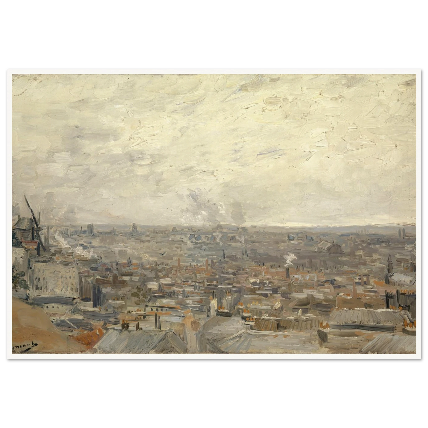 View from Montmartre (1886) Art Print | Vincent van Gogh - Framed Poster - 30x40 cm / 12x16″ - Black frame