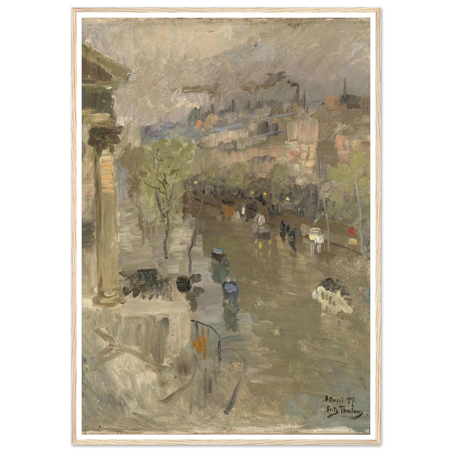 View from Paris near the Madeleine Church (1897) Art Print | Frits Thaulow - Framed Poster - 30x40 cm / 12x16″ - Black frame
