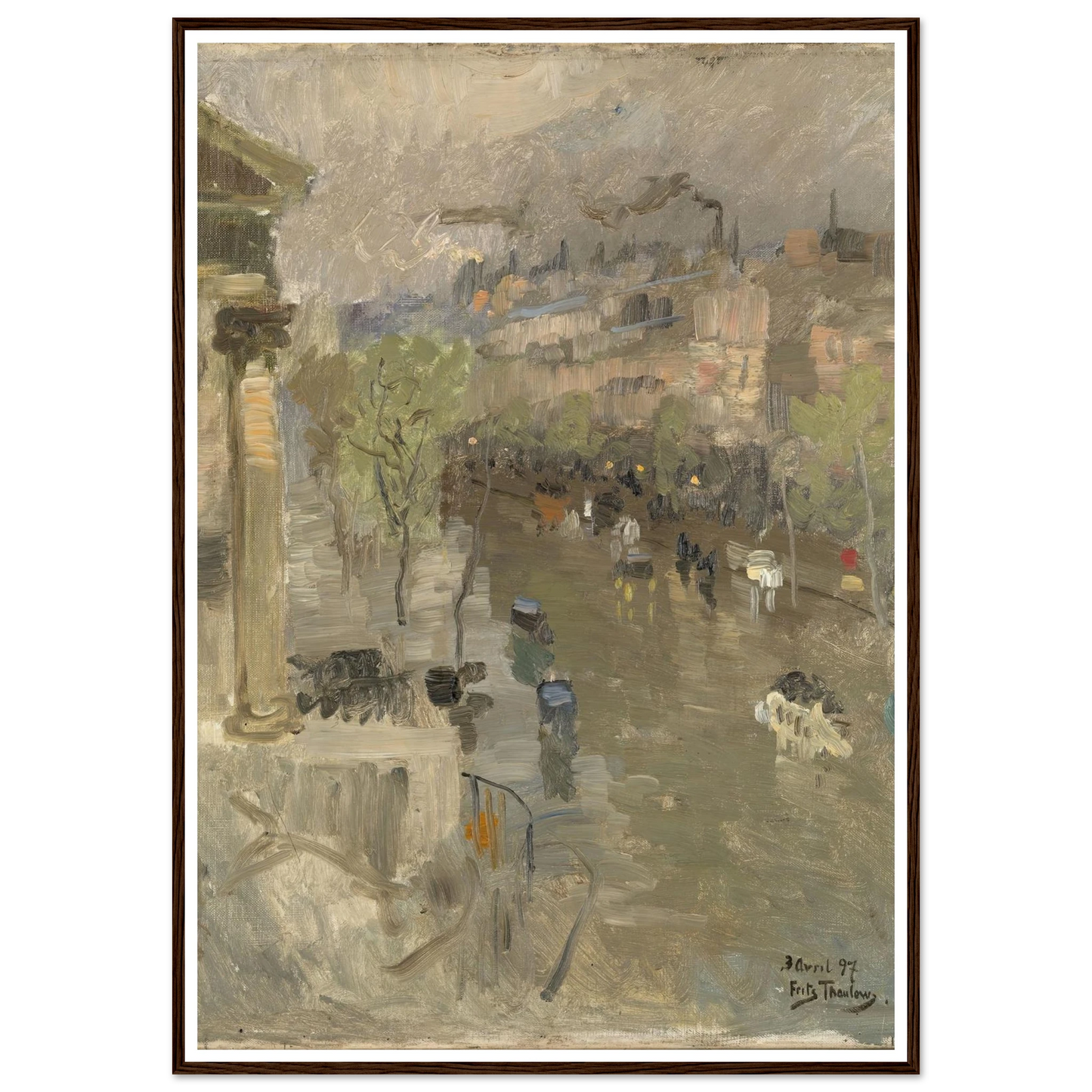 View from Paris near the Madeleine Church (1897) Art Print | Frits Thaulow - Framed Poster - 30x40 cm / 12x16″ - Black frame