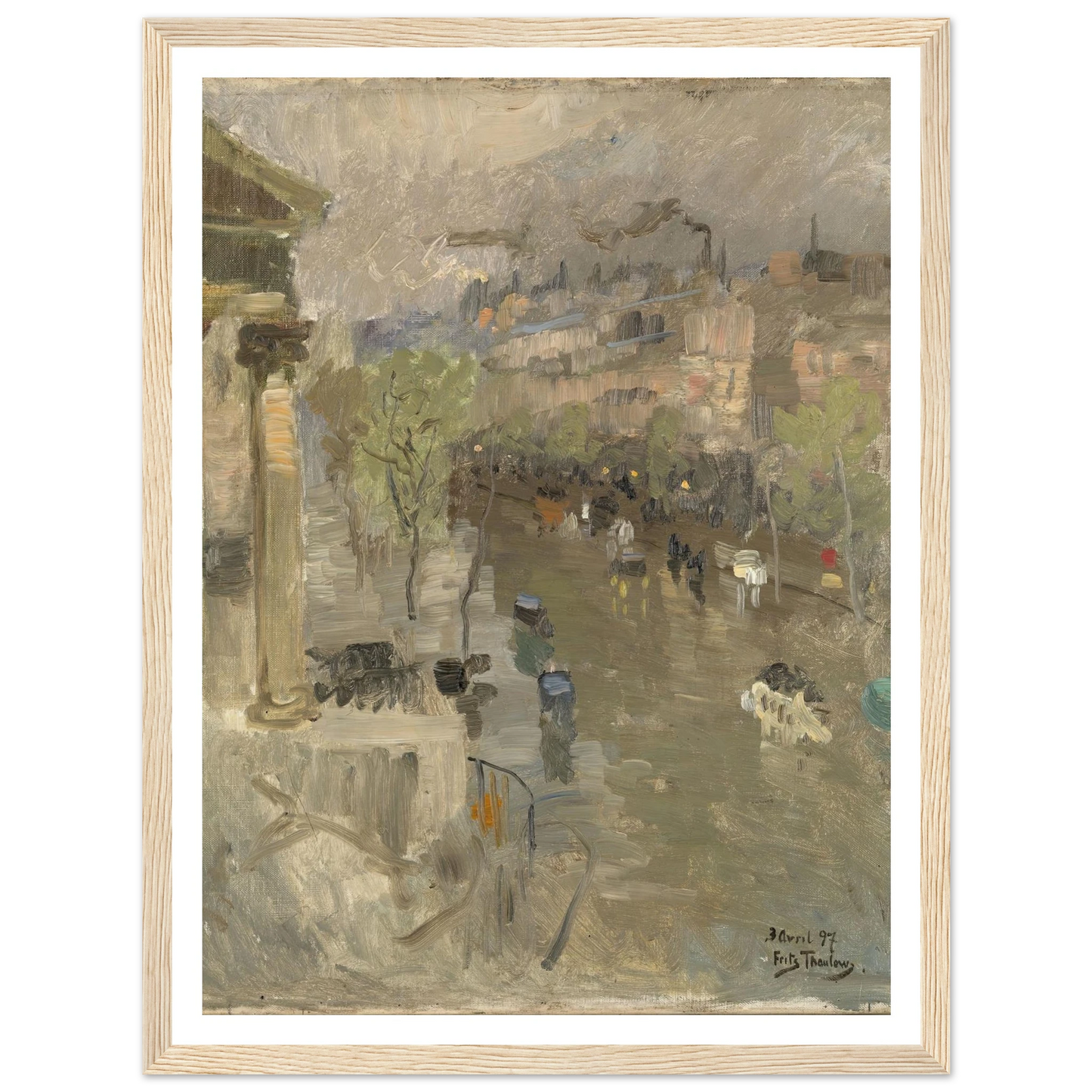 View from Paris near the Madeleine Church (1897) Art Print | Frits Thaulow - Framed Poster - 30x40 cm / 12x16″ - Black frame