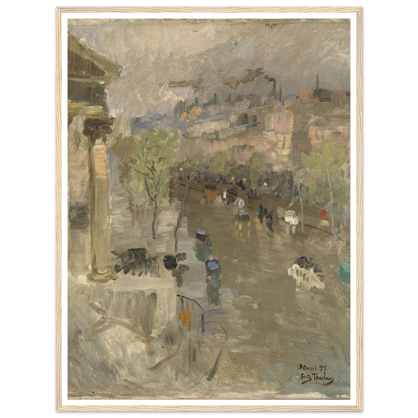 View from Paris near the Madeleine Church (1897) Art Print | Frits Thaulow - Framed Poster - 30x40 cm / 12x16″ - Black frame
