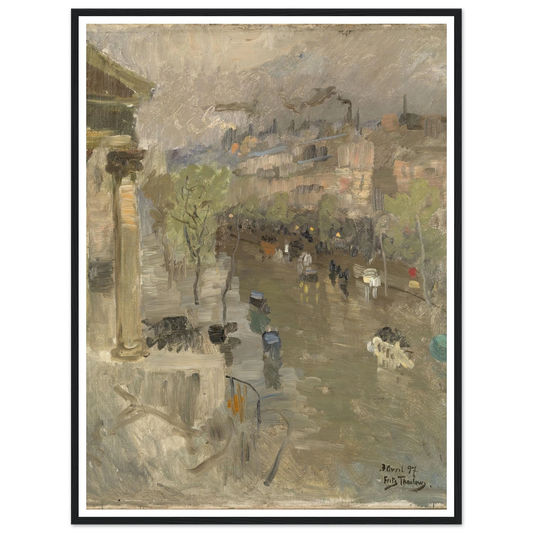 View from Paris near the Madeleine Church (1897) Art Print | Frits Thaulow - Framed Poster - 30x40 cm / 12x16″ - Black frame