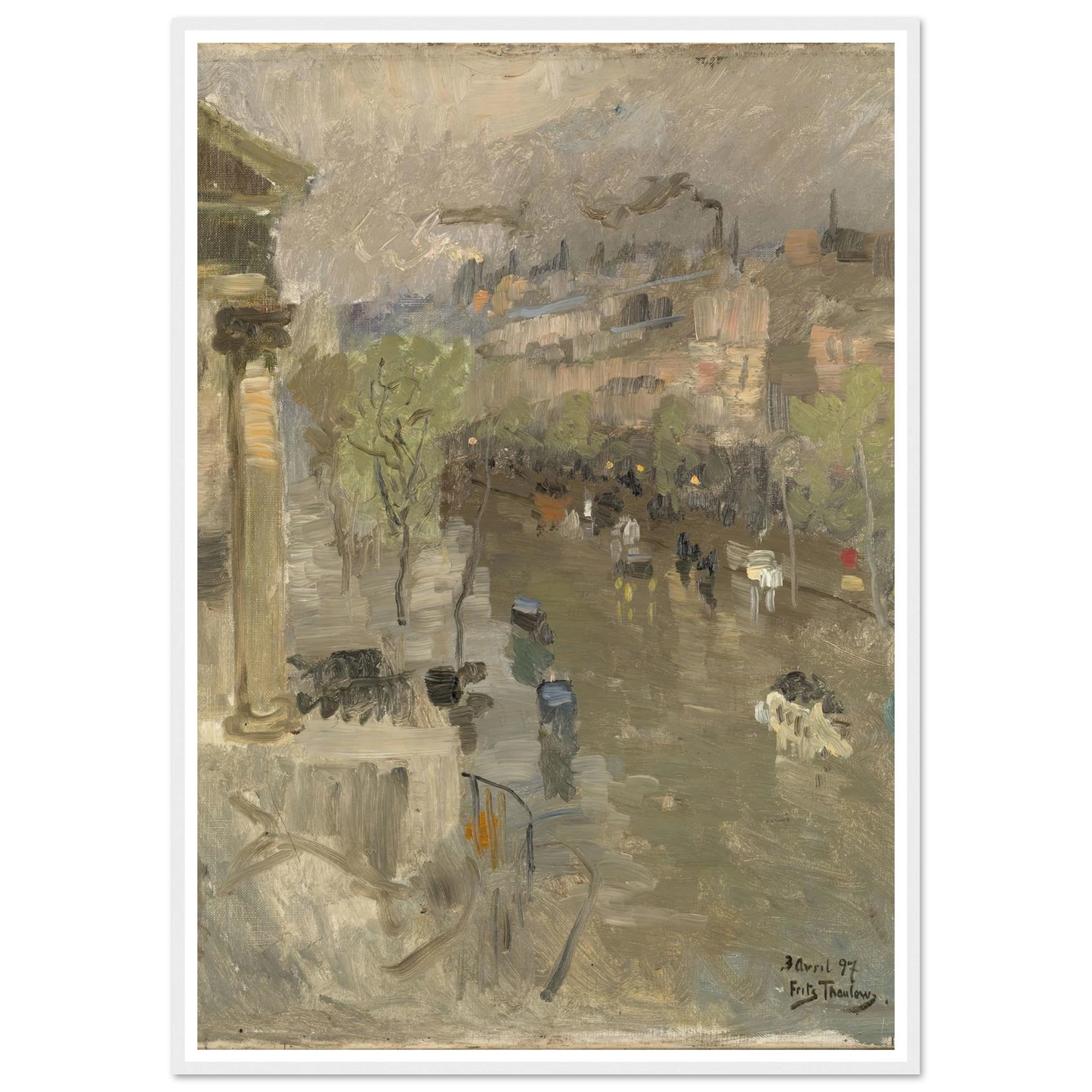 View from Paris near the Madeleine Church (1897) Art Print | Frits Thaulow - Framed Poster - 30x40 cm / 12x16″ - Black frame