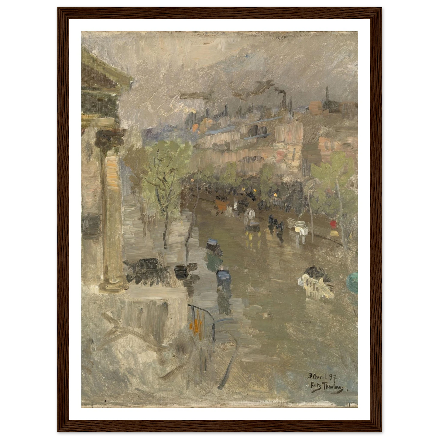View from Paris near the Madeleine Church (1897) Art Print | Frits Thaulow - Framed Poster - 30x40 cm / 12x16″ - Black frame