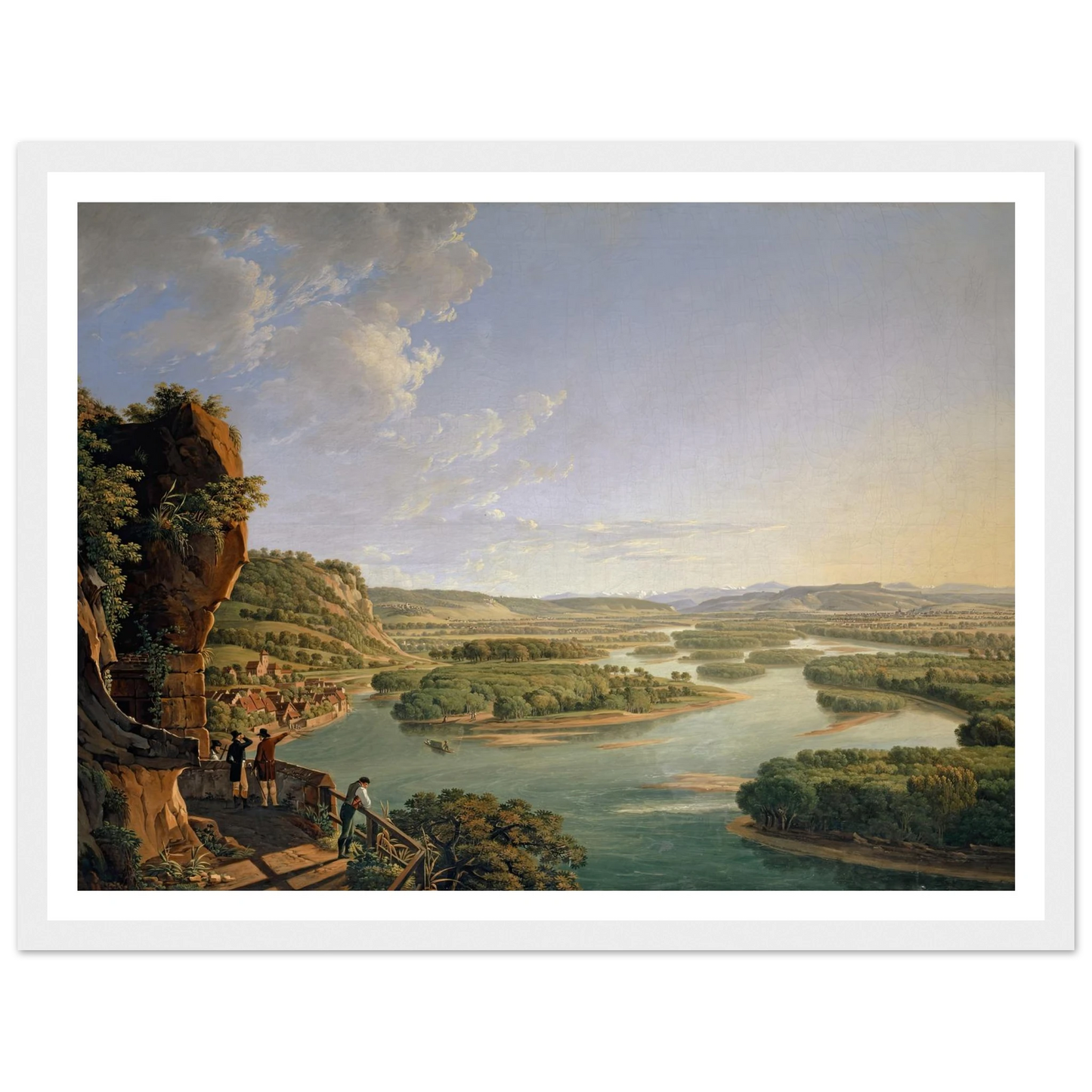View from the Isteinerklotz up the Rhine toward Basel (1819) Art Print | Peter Birmann - Framed Poster - 30x40 cm / 12x16″ - Black frame