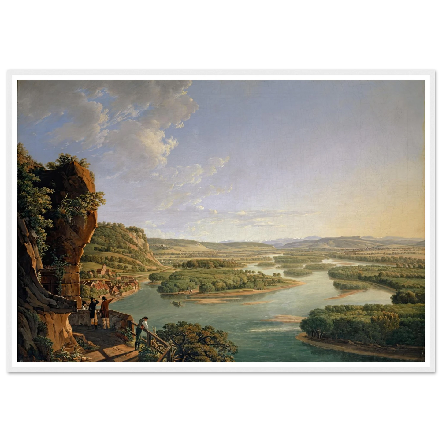 View from the Isteinerklotz up the Rhine toward Basel (1819) Art Print | Peter Birmann - Framed Poster - 30x40 cm / 12x16″ - Black frame