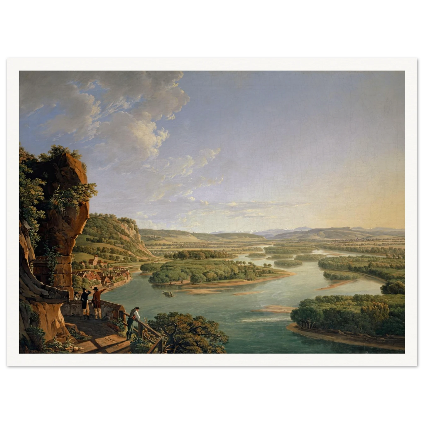View from the Isteinerklotz up the Rhine toward Basel (1819) Art Print | Peter Birmann - Framed Poster - 30x40 cm / 12x16″ - Black frame
