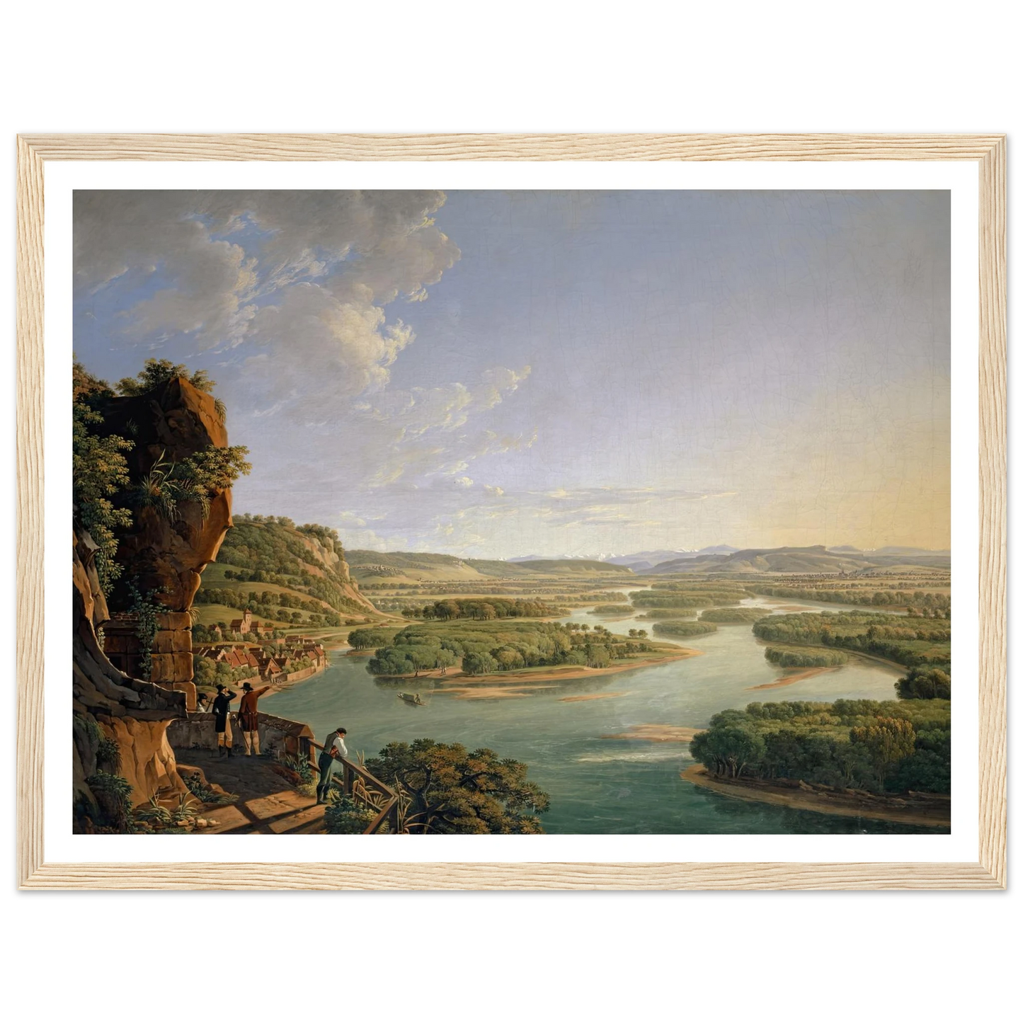 View from the Isteinerklotz up the Rhine toward Basel (1819) Art Print | Peter Birmann - Framed Poster - 30x40 cm / 12x16″ - Black frame