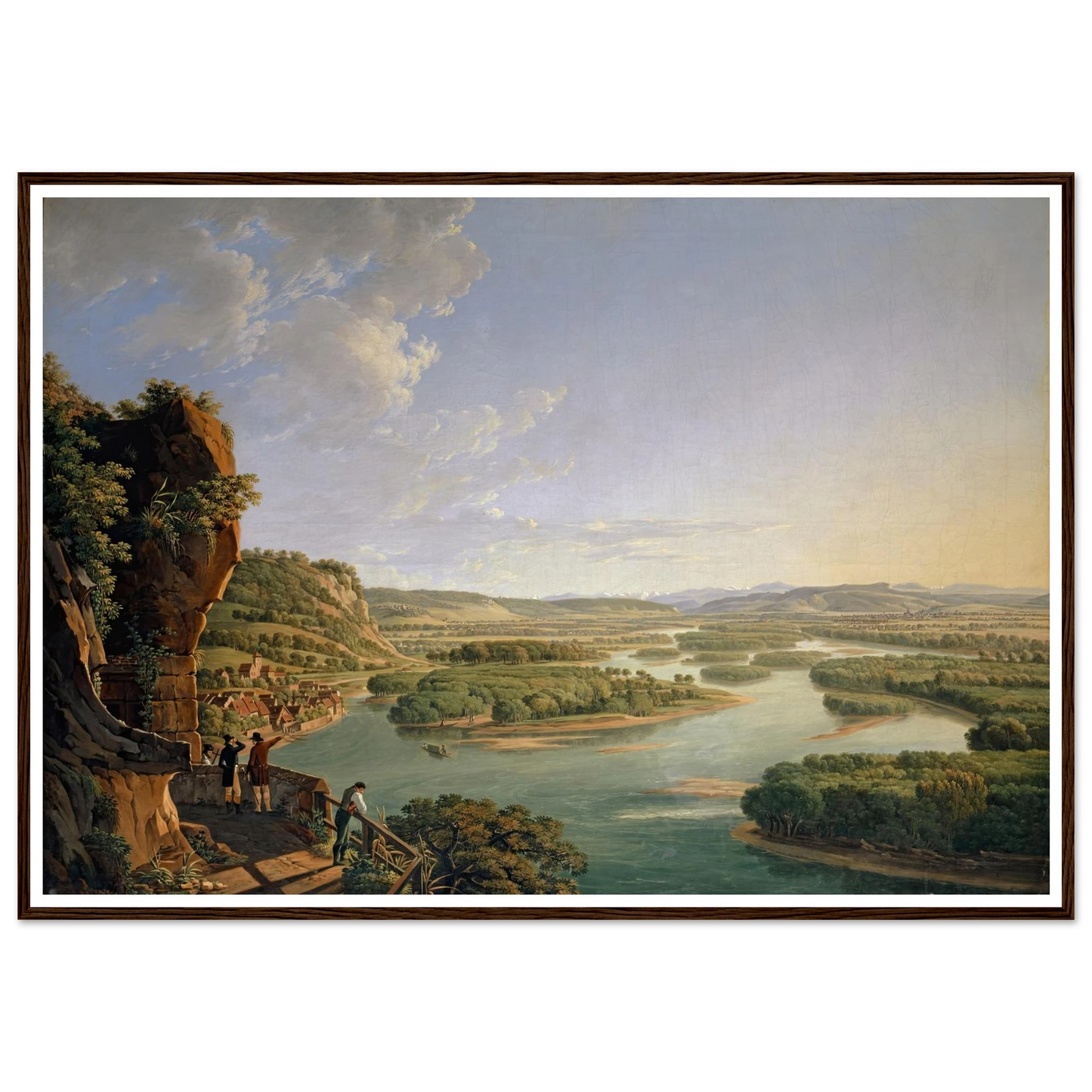 View from the Isteinerklotz up the Rhine toward Basel (1819) Art Print | Peter Birmann - Framed Poster - 30x40 cm / 12x16″ - Black frame