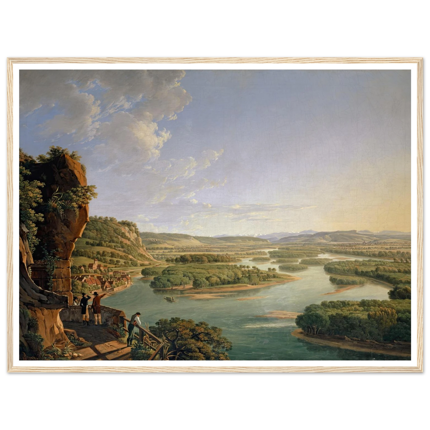 View from the Isteinerklotz up the Rhine toward Basel (1819) Art Print | Peter Birmann - Framed Poster - 30x40 cm / 12x16″ - Black frame