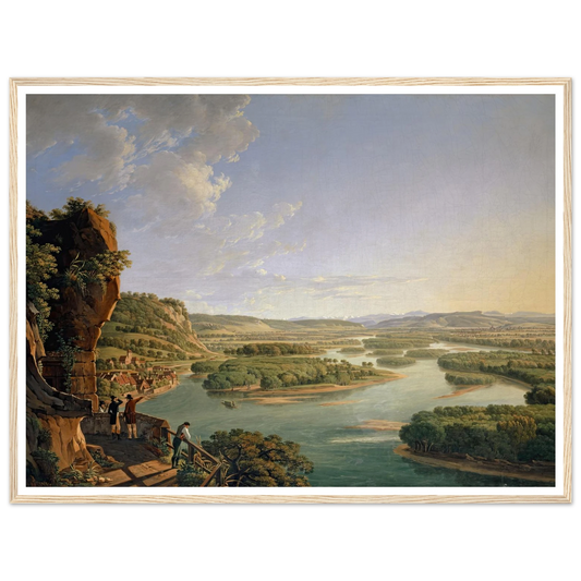 View from the Isteinerklotz up the Rhine toward Basel (1819) Art Print | Peter Birmann - Framed Poster - 30x40 cm / 12x16″ - Black frame