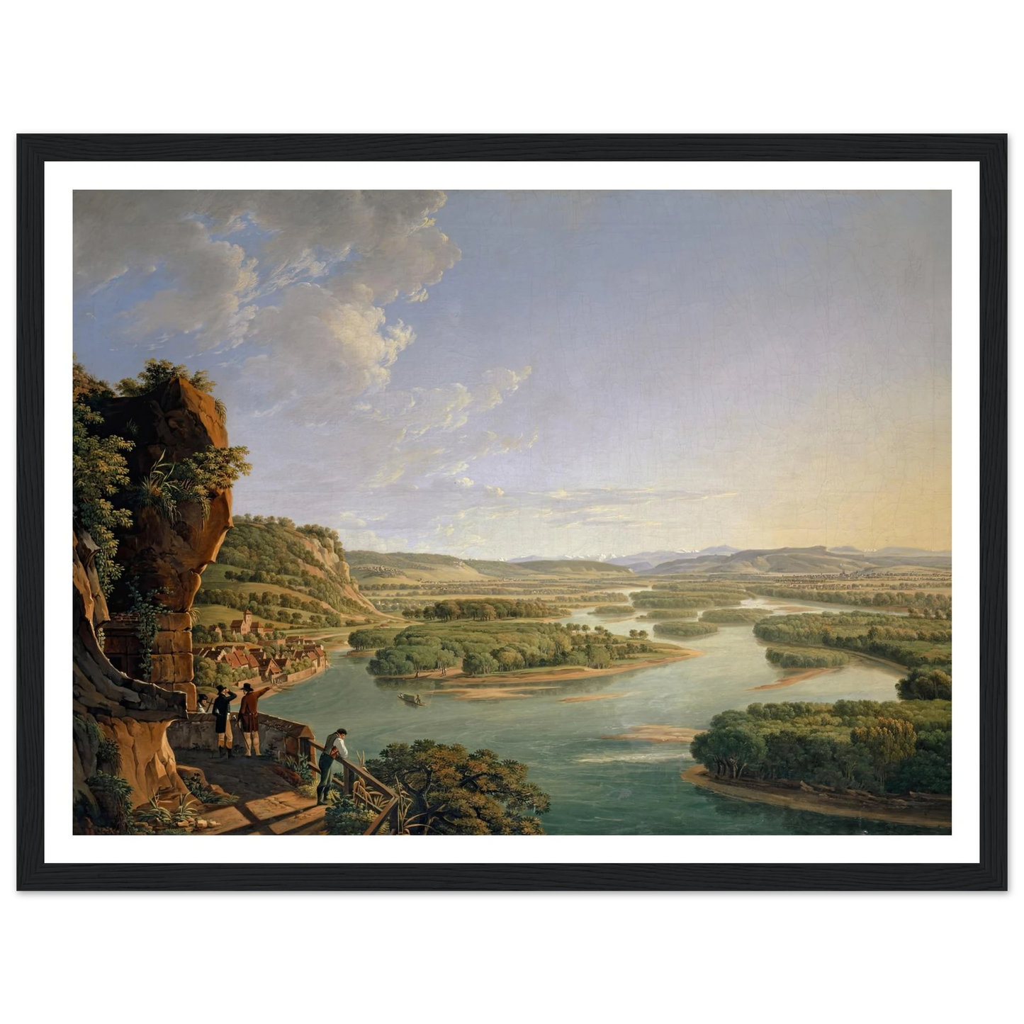 View from the Isteinerklotz up the Rhine toward Basel (1819) Art Print | Peter Birmann - Framed Poster - 30x40 cm / 12x16″ - Black frame