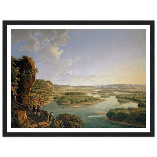 View from the Isteinerklotz up the Rhine toward Basel (1819) Art Print | Peter Birmann - Framed Poster - 30x40 cm / 12x16″ - Black frame