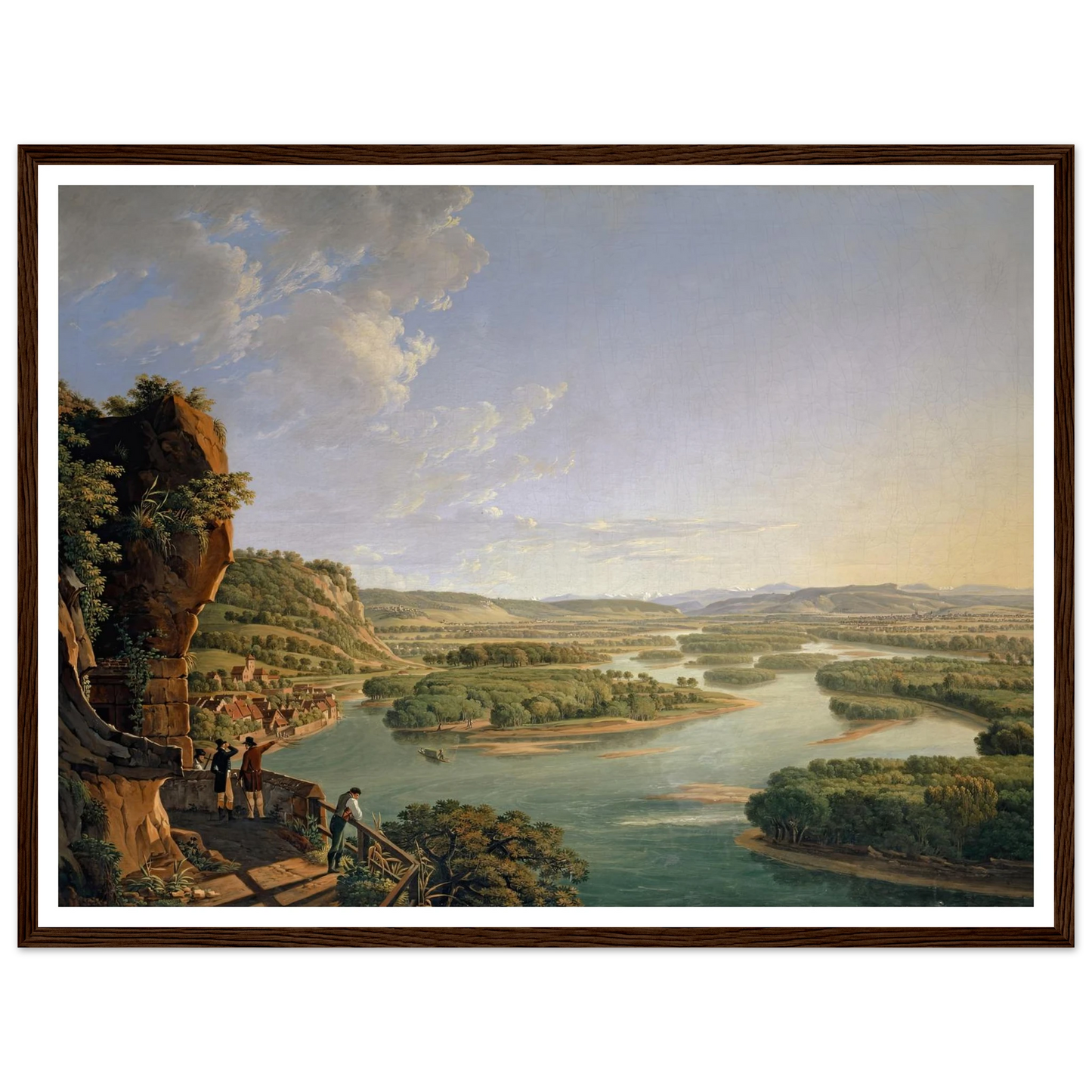 View from the Isteinerklotz up the Rhine toward Basel (1819) Art Print | Peter Birmann - Framed Poster - 30x40 cm / 12x16″ - Black frame