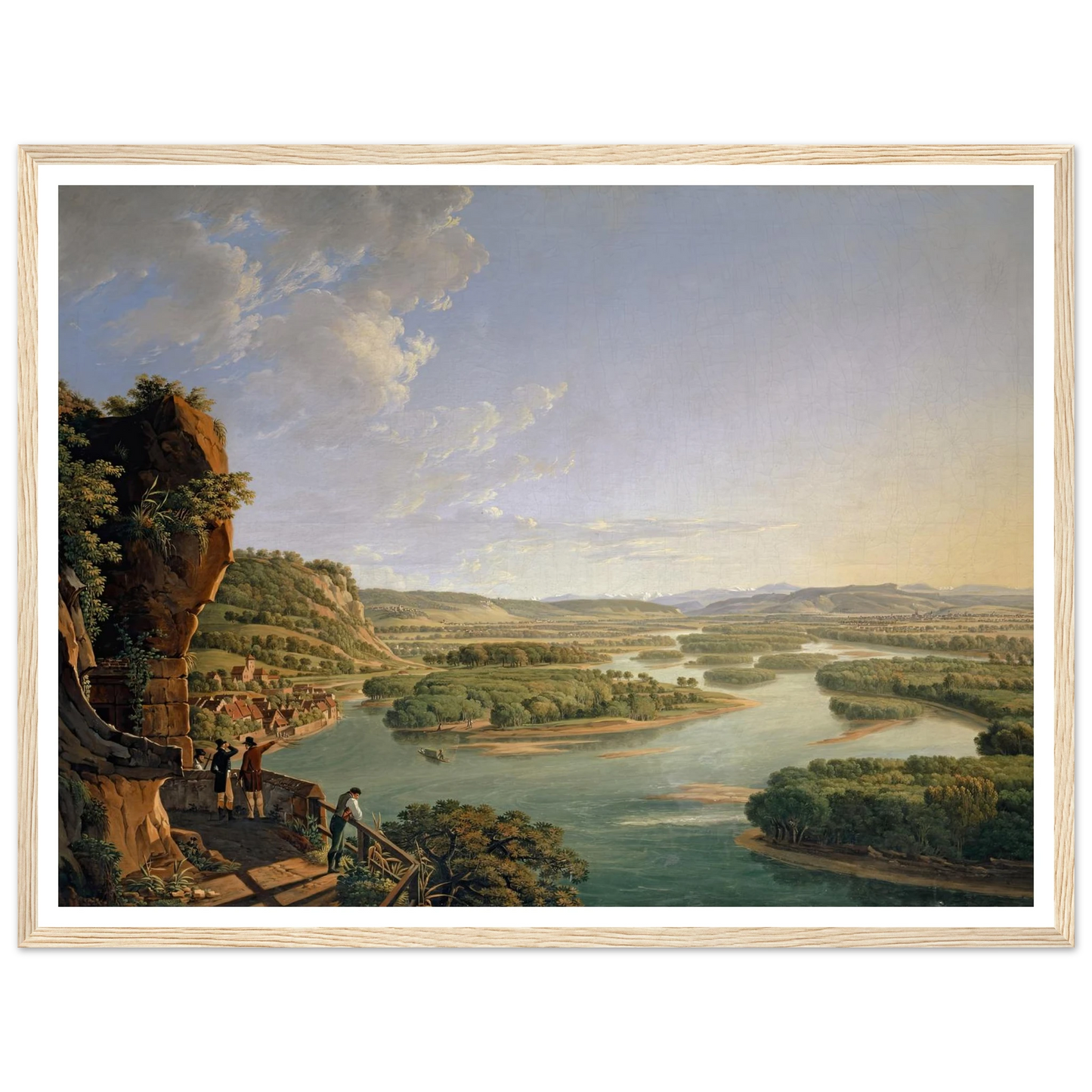 View from the Isteinerklotz up the Rhine toward Basel (1819) Art Print | Peter Birmann - Framed Poster - 30x40 cm / 12x16″ - Black frame