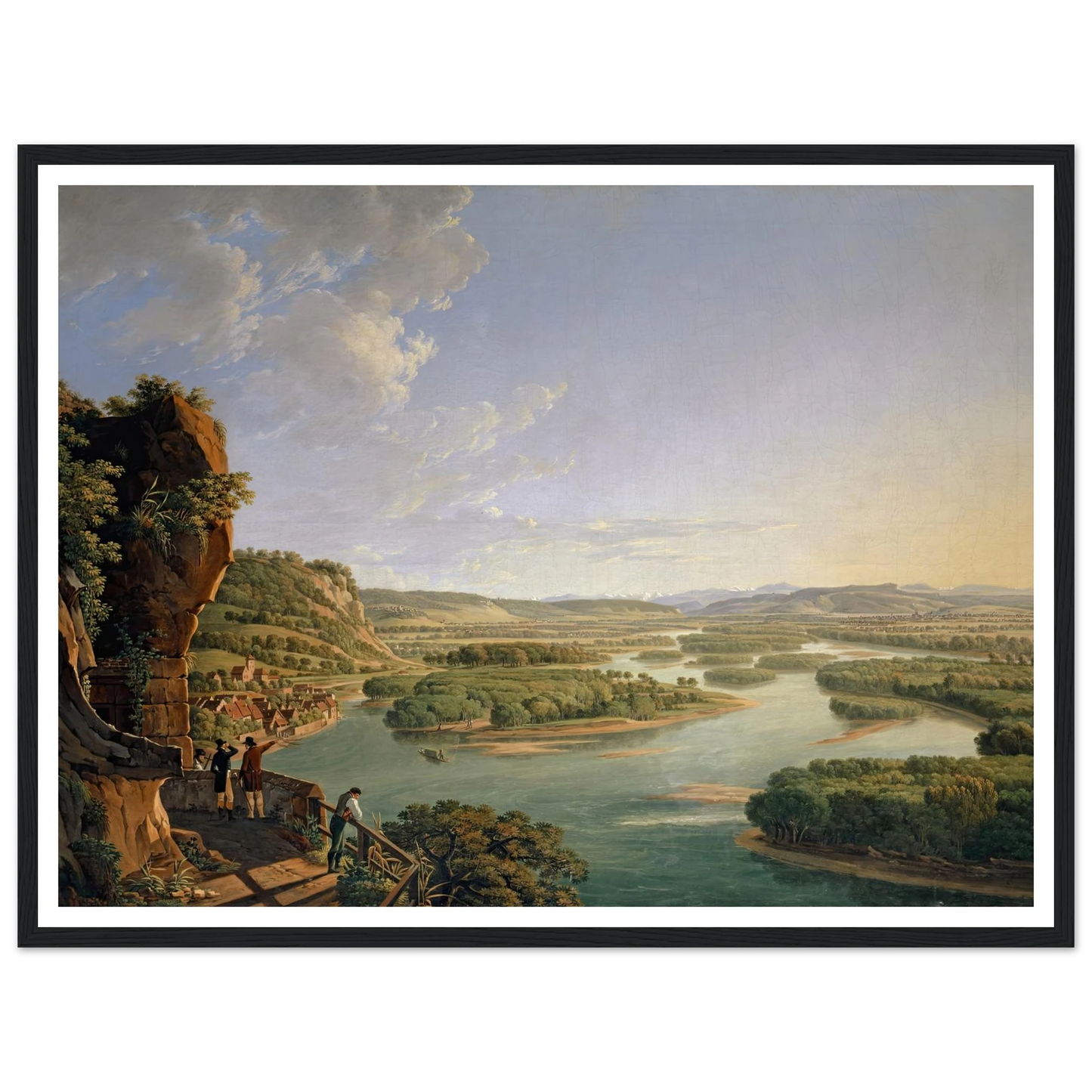 View from the Isteinerklotz up the Rhine toward Basel (1819) Art Print | Peter Birmann - Framed Poster - 30x40 cm / 12x16″ - Black frame