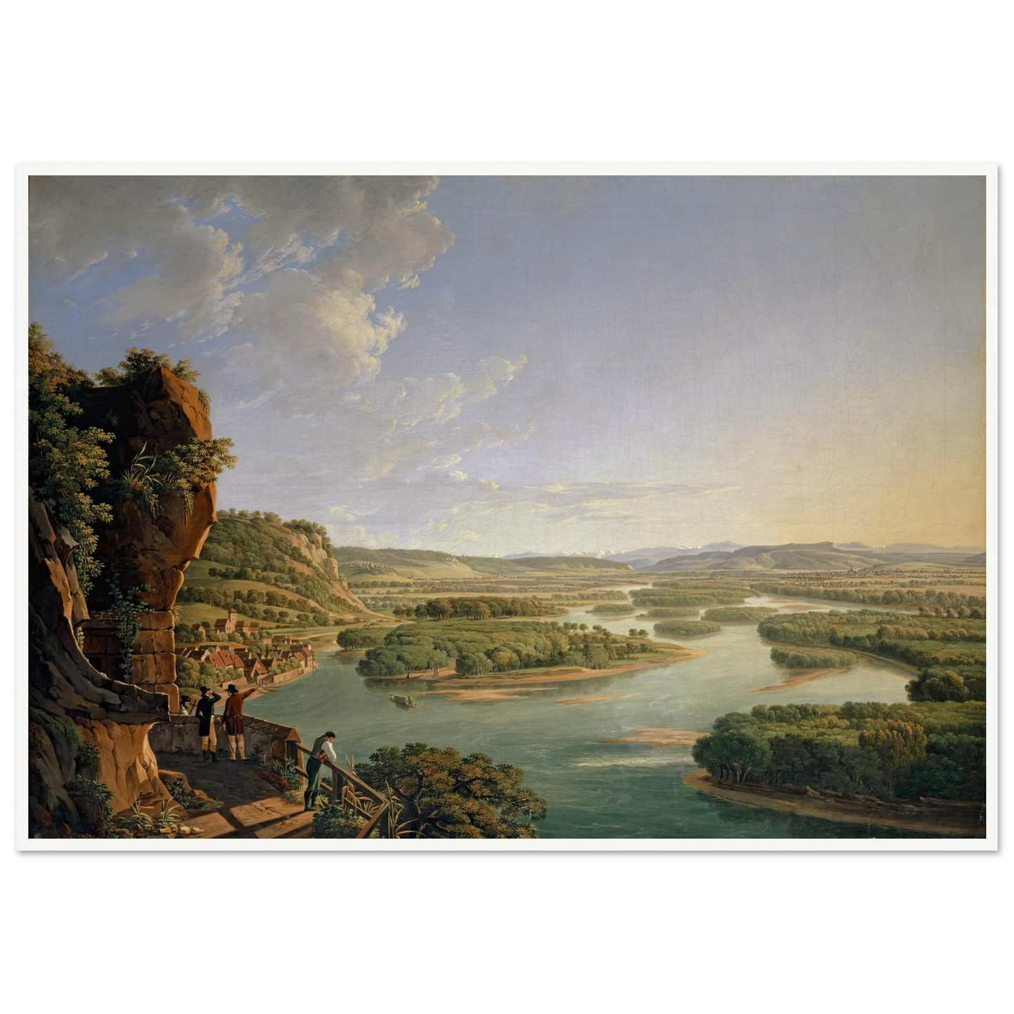 View from the Isteinerklotz up the Rhine toward Basel (1819) Art Print | Peter Birmann - Framed Poster - 30x40 cm / 12x16″ - Black frame