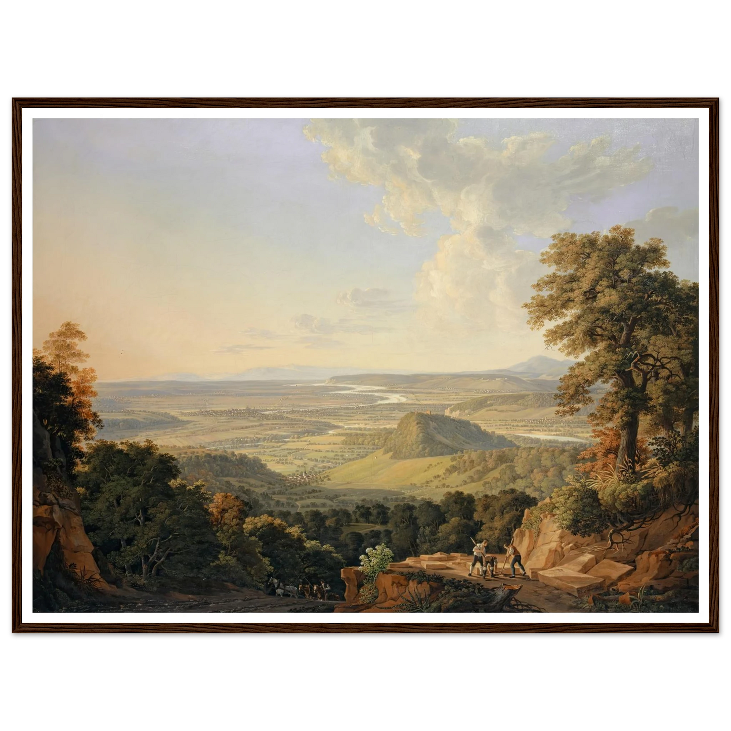 View from the Muttenz Quarry toward Basel (1811) Art Print | Peter Birmann - Framed Poster - 30x40 cm / 12x16″ - Black frame