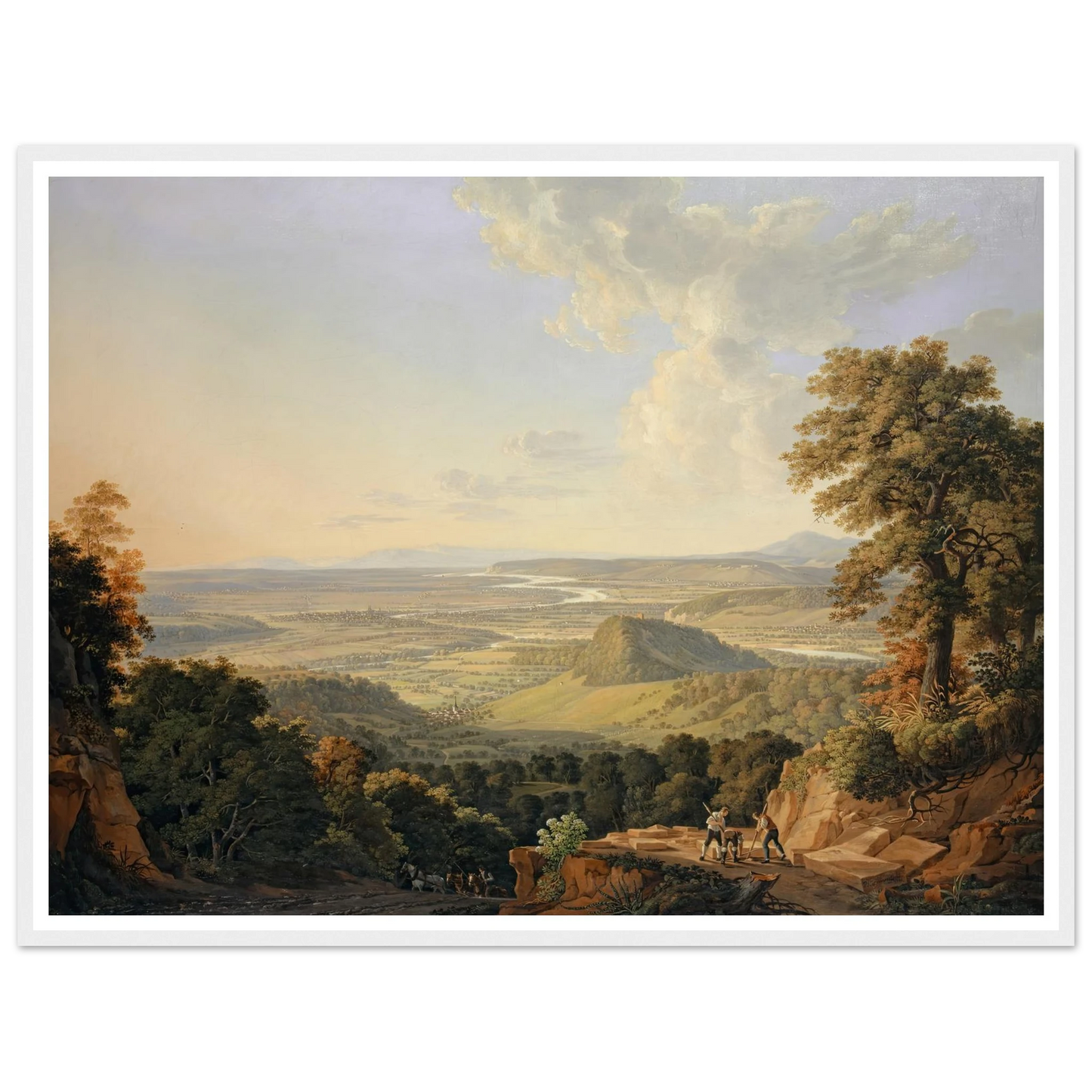 View from the Muttenz Quarry toward Basel (1811) Art Print | Peter Birmann - Framed Poster - 30x40 cm / 12x16″ - Black frame