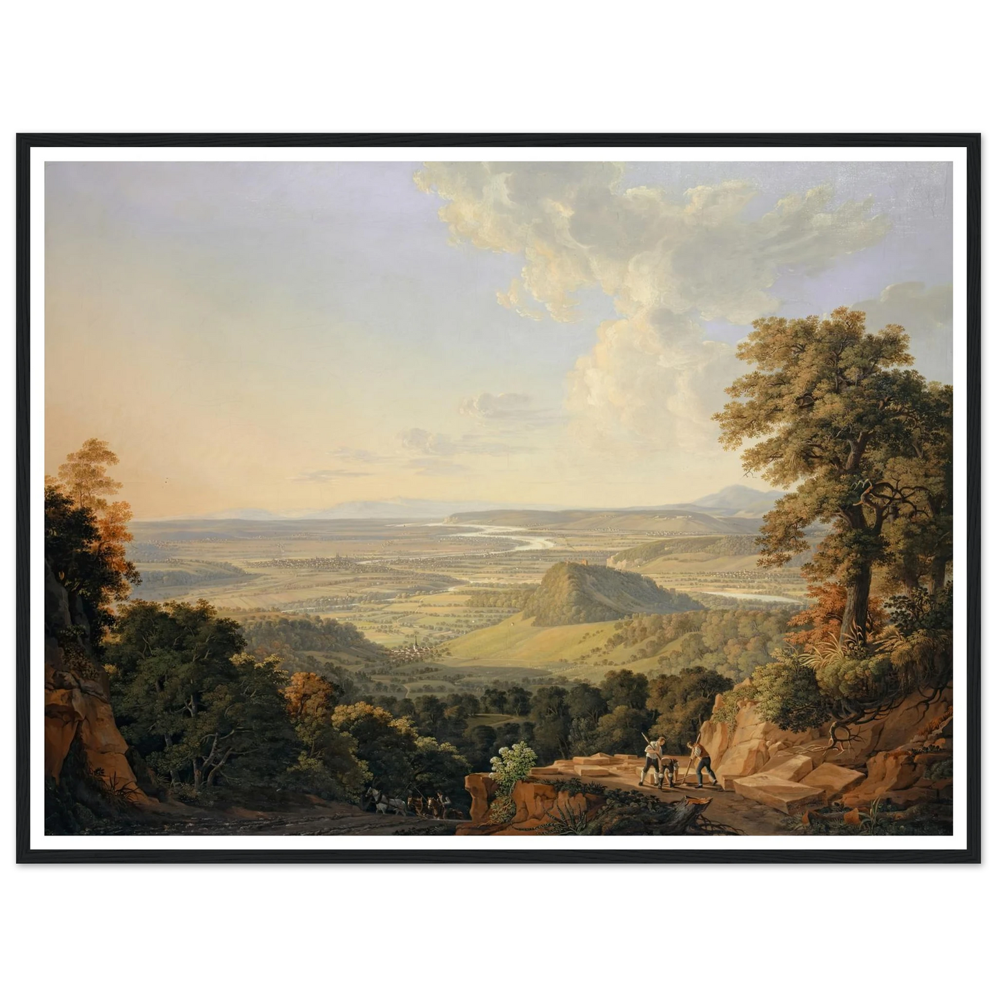 View from the Muttenz Quarry toward Basel (1811) Art Print | Peter Birmann - Framed Poster - 30x40 cm / 12x16″ - Black frame