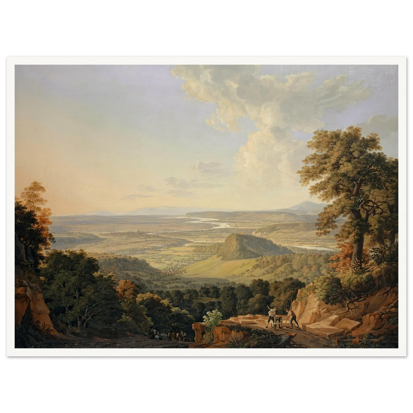 View from the Muttenz Quarry toward Basel (1811) Art Print | Peter Birmann - Framed Poster - 30x40 cm / 12x16″ - Black frame
