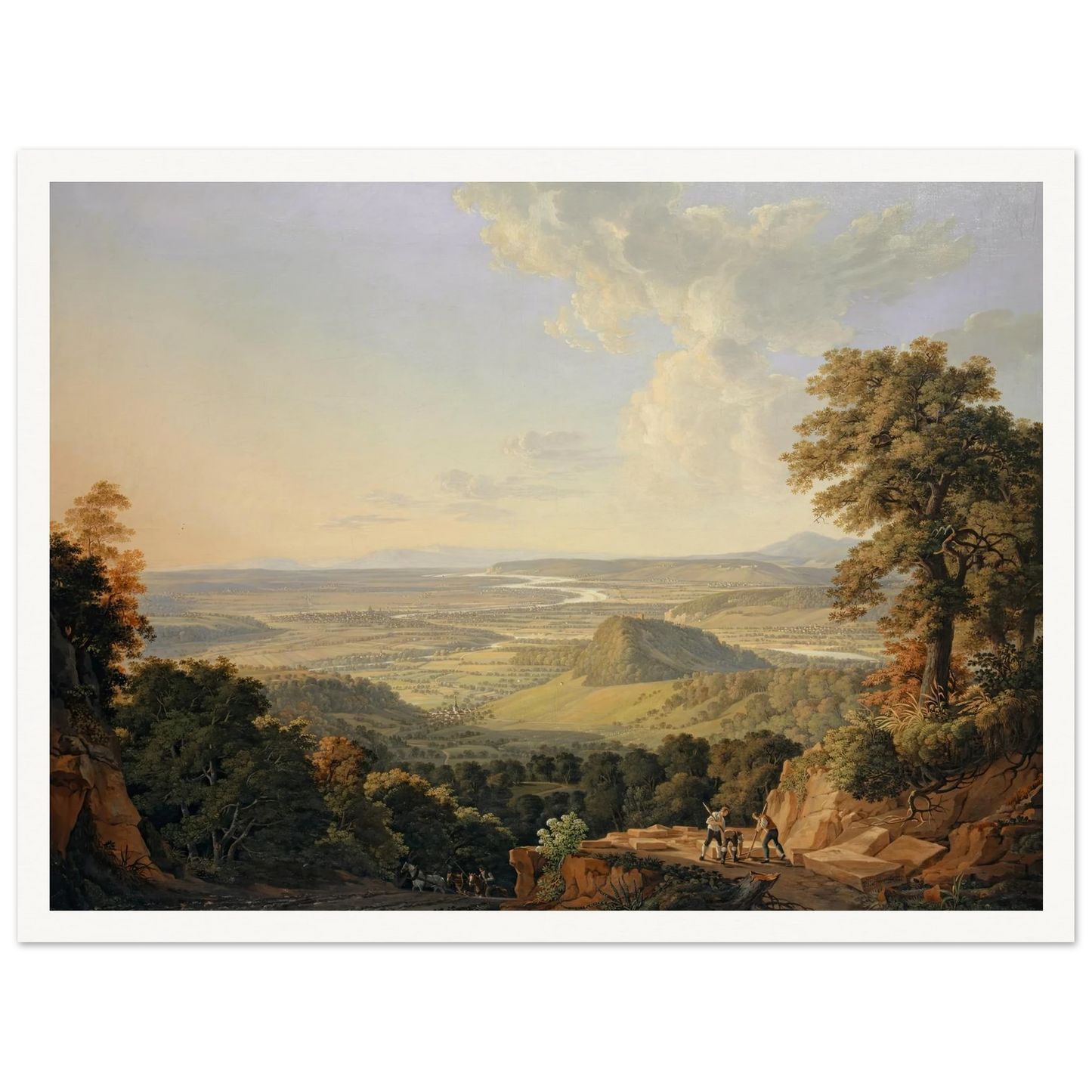View from the Muttenz Quarry toward Basel (1811) Art Print | Peter Birmann - Framed Poster - 30x40 cm / 12x16″ - Black frame