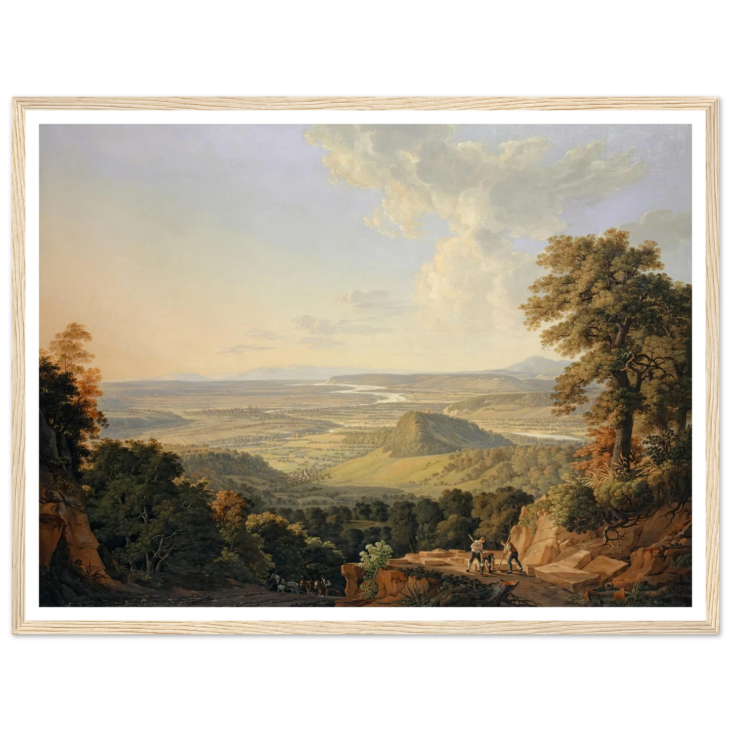 View from the Muttenz Quarry toward Basel (1811) Art Print | Peter Birmann - Framed Poster - 30x40 cm / 12x16″ - Black frame