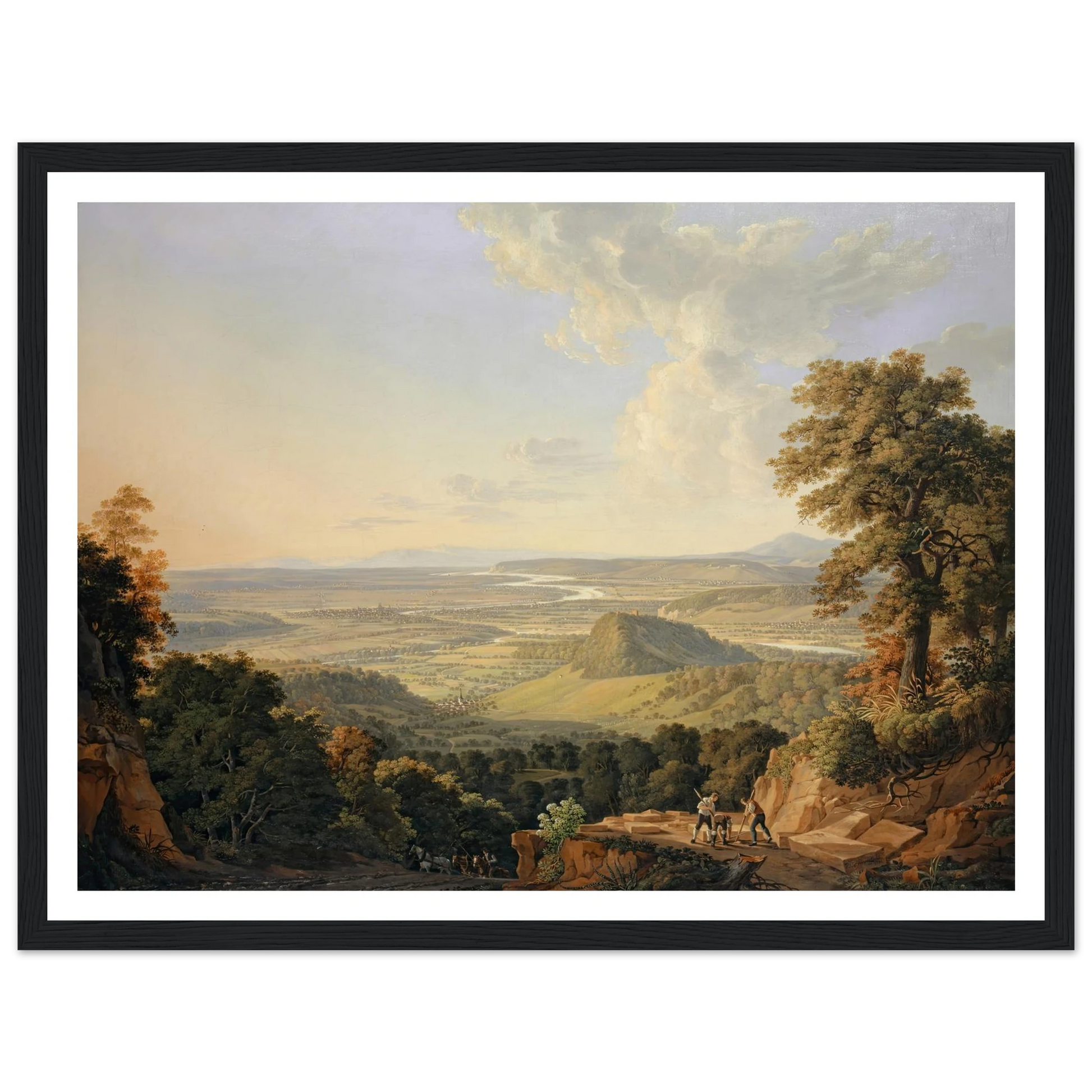View from the Muttenz Quarry toward Basel (1811) Art Print | Peter Birmann - Framed Poster - 30x40 cm / 12x16″ - Black frame