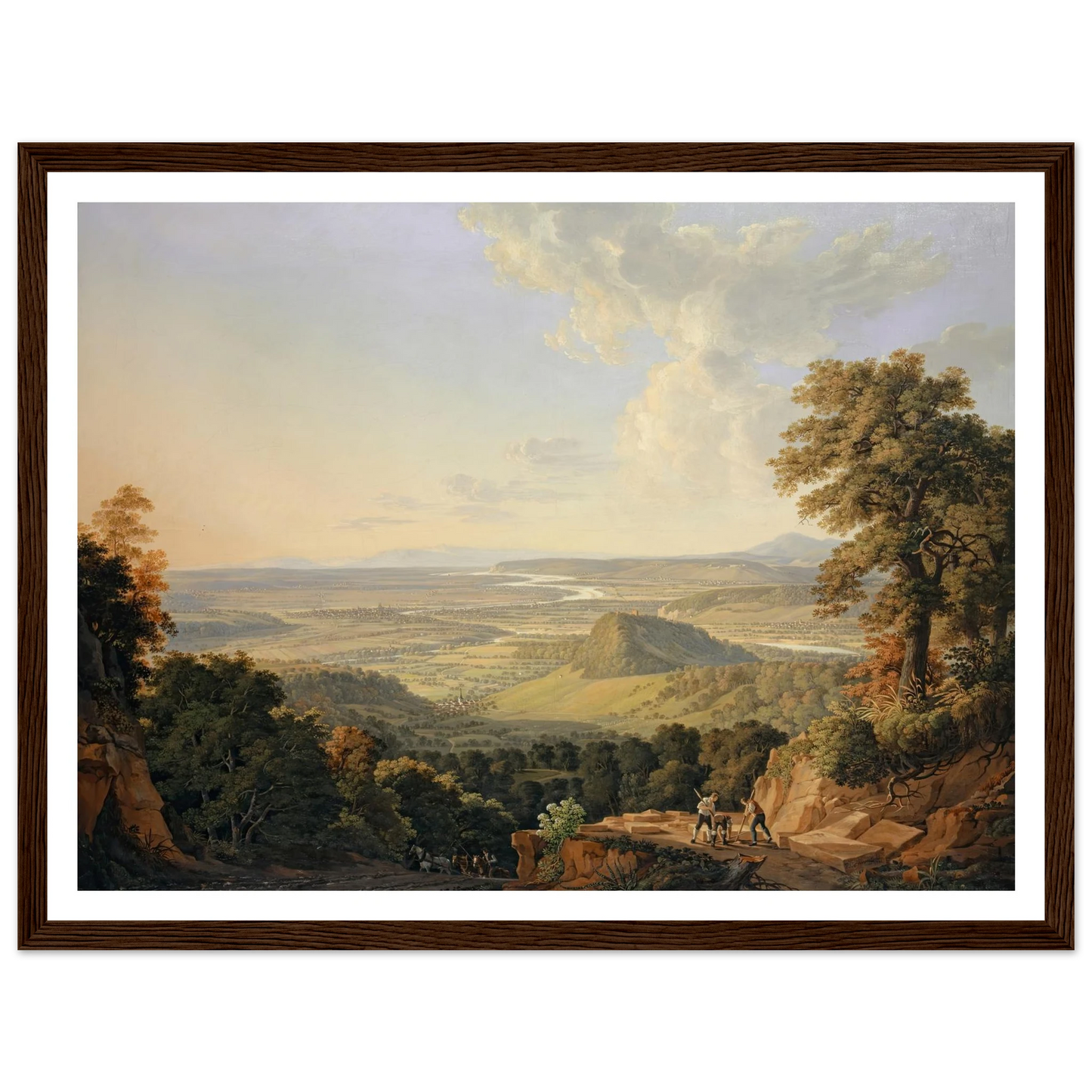 View from the Muttenz Quarry toward Basel (1811) Art Print | Peter Birmann - Framed Poster - 30x40 cm / 12x16″ - Black frame