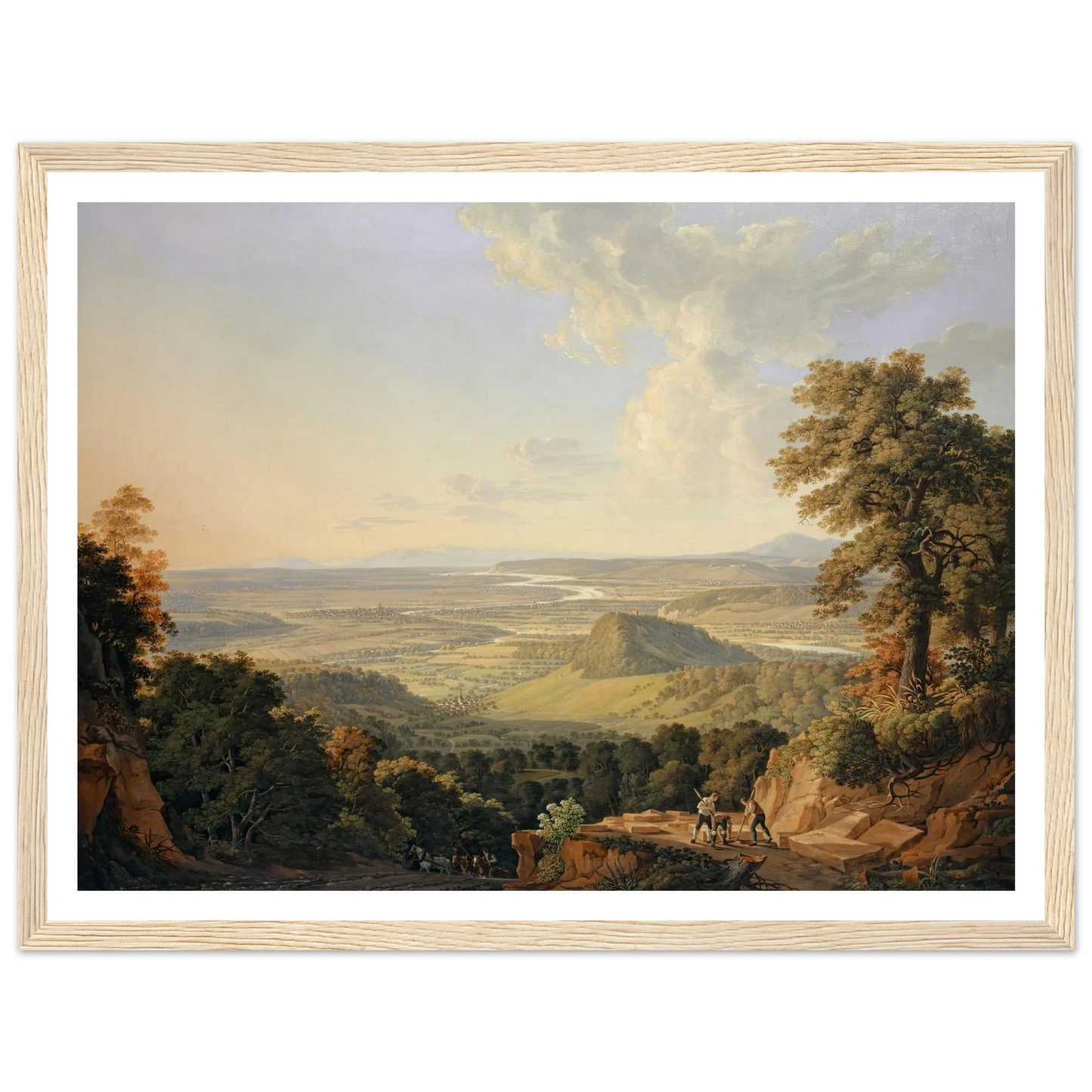 View from the Muttenz Quarry toward Basel (1811) Art Print | Peter Birmann - Framed Poster - 30x40 cm / 12x16″ - Black frame