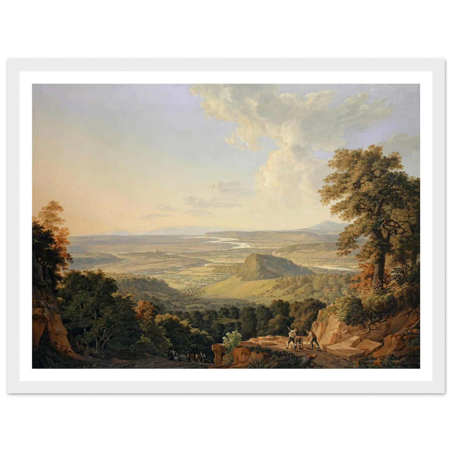 View from the Muttenz Quarry toward Basel (1811) Art Print | Peter Birmann - Framed Poster - 30x40 cm / 12x16″ - Black frame