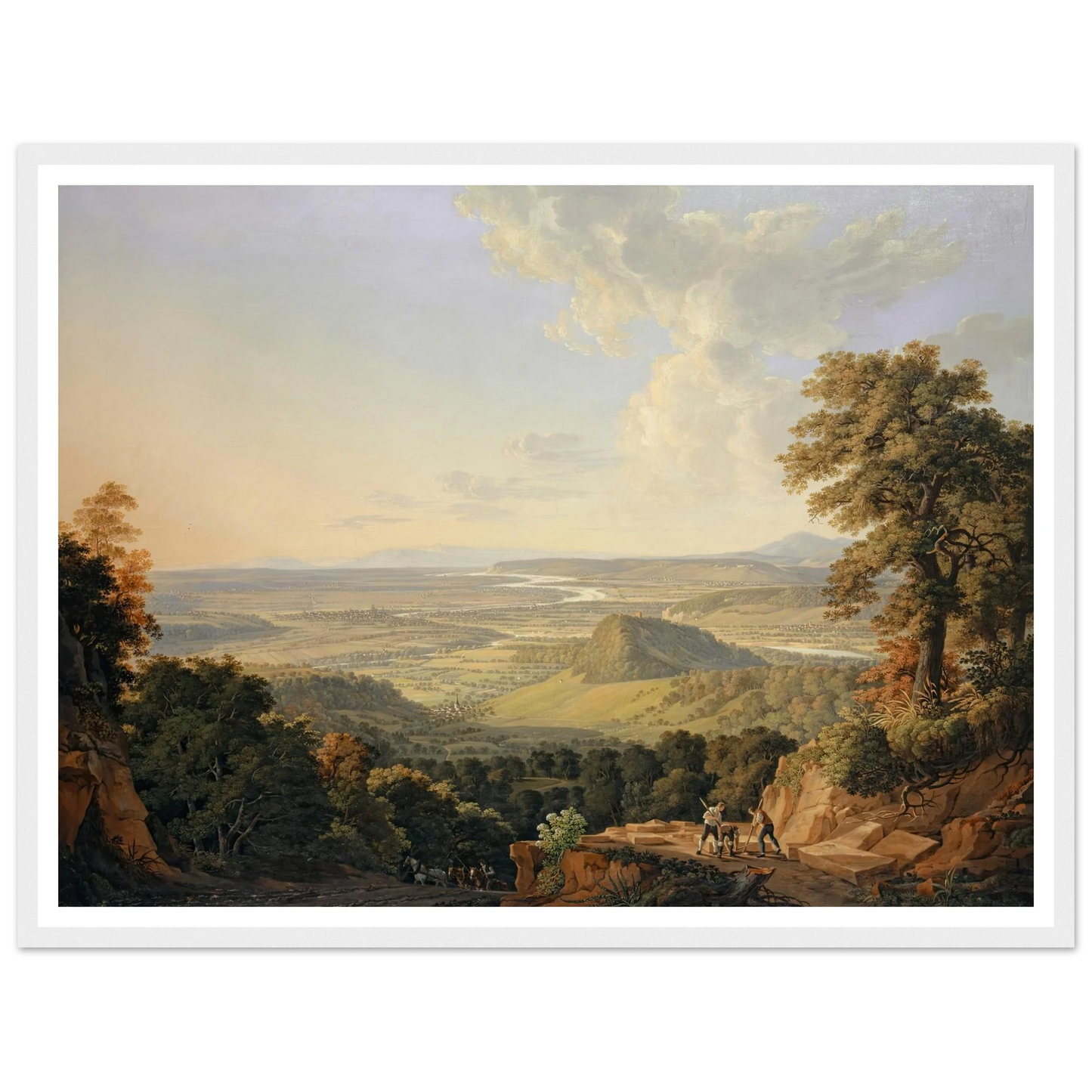 View from the Muttenz Quarry toward Basel (1811) Art Print | Peter Birmann - Framed Poster - 30x40 cm / 12x16″ - Black frame