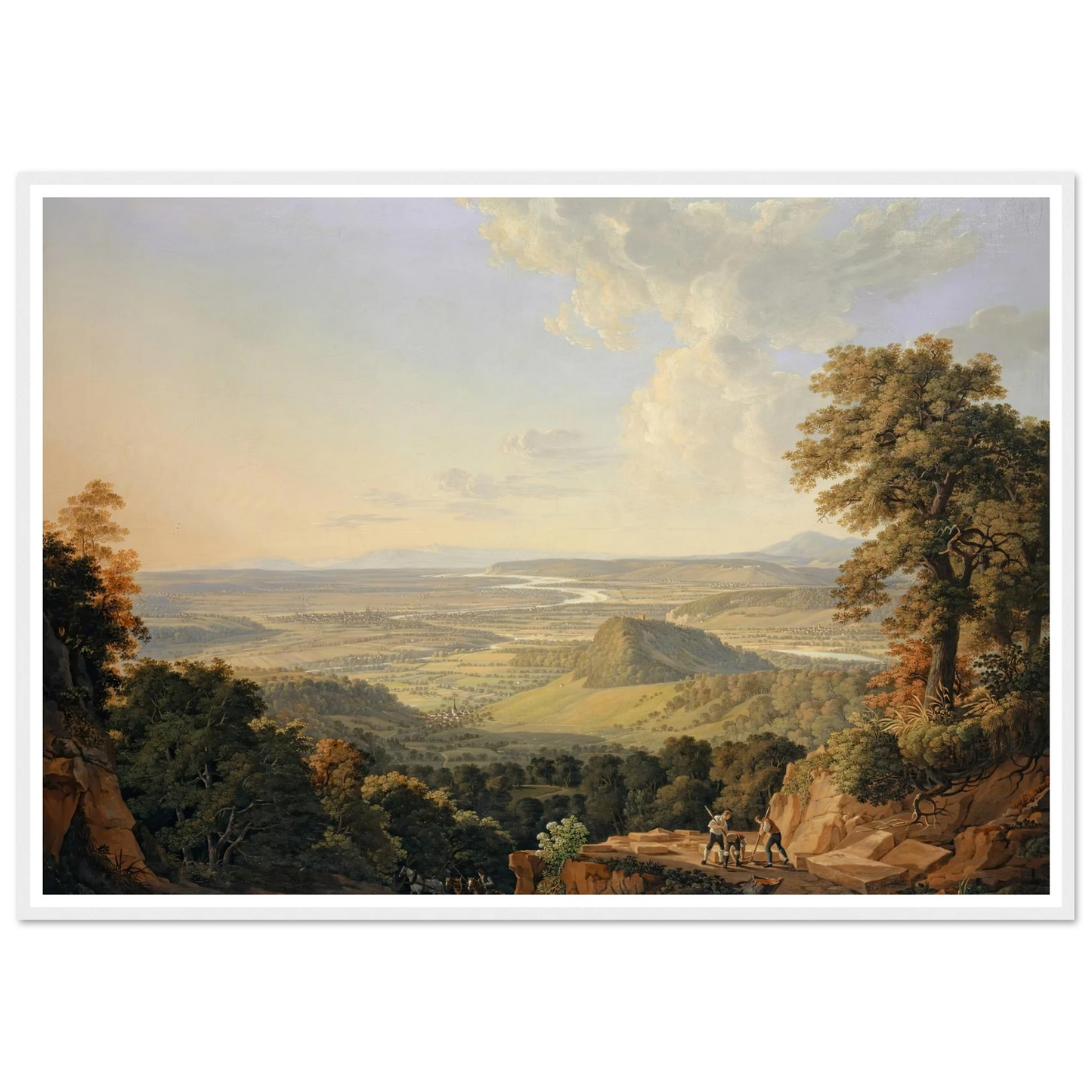 View from the Muttenz Quarry toward Basel (1811) Art Print | Peter Birmann - Framed Poster - 30x40 cm / 12x16″ - Black frame