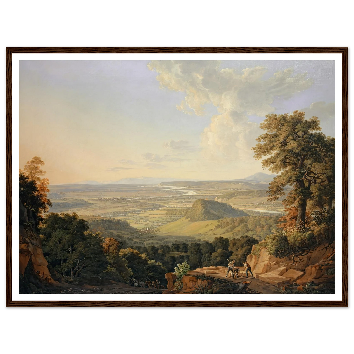 View from the Muttenz Quarry toward Basel (1811) Art Print | Peter Birmann - Framed Poster - 30x40 cm / 12x16″ - Black frame