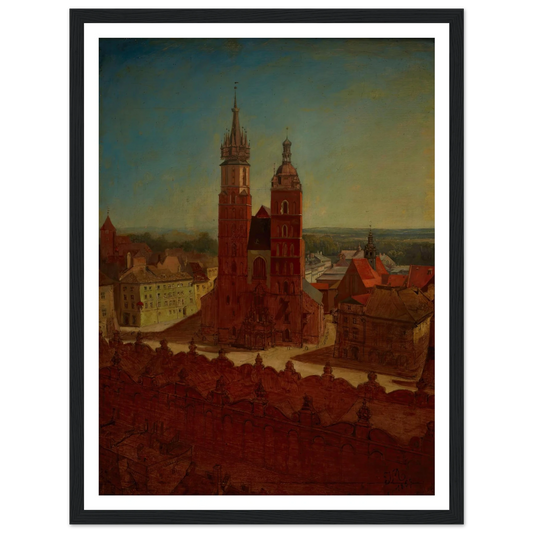 View from the town hall tower (1857) Art Print | Jan Matejko - Framed Poster - 30x40 cm / 12x16″ - Black frame