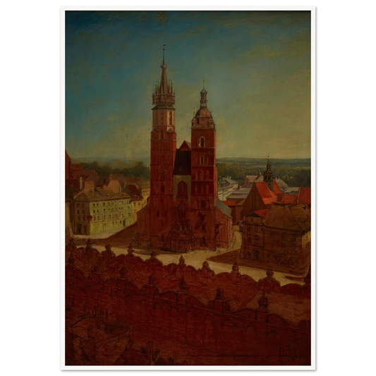 View from the town hall tower (1857) Art Print | Jan Matejko - Framed Poster - 30x40 cm / 12x16″ - Black frame