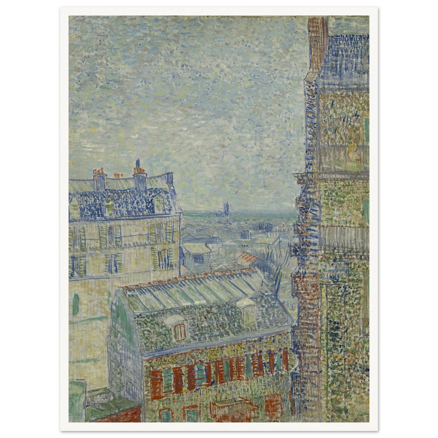 View from Theo’s apartment Art Print | Vincent van Gogh - Framed Poster - 30x40 cm / 12x16″ - Black frame
